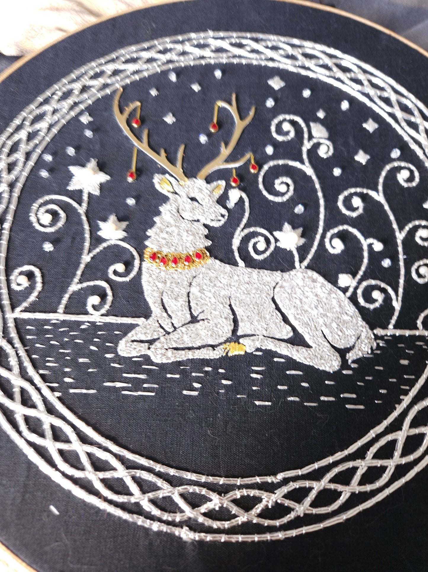 White Hart silverwork embroidery kit