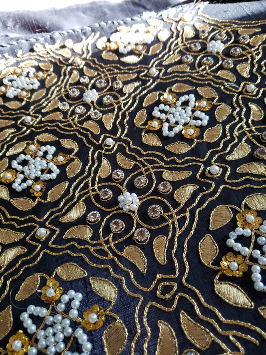 Black and Gold Queen Katherine Parr Underskirt Panel