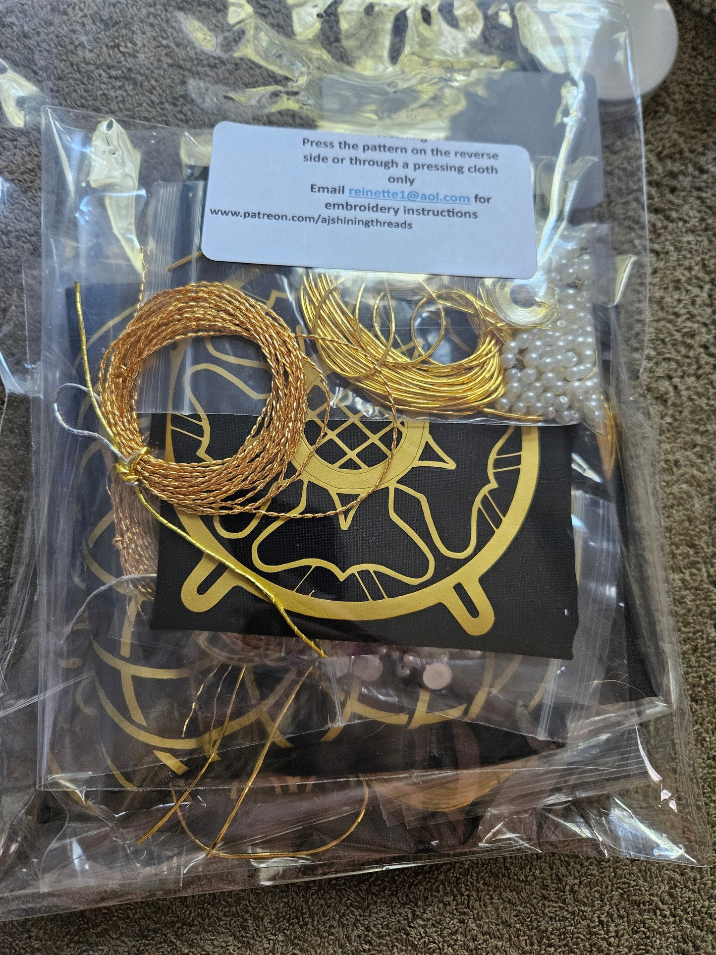 Tudor Rose #1 goldwork embroidery kit