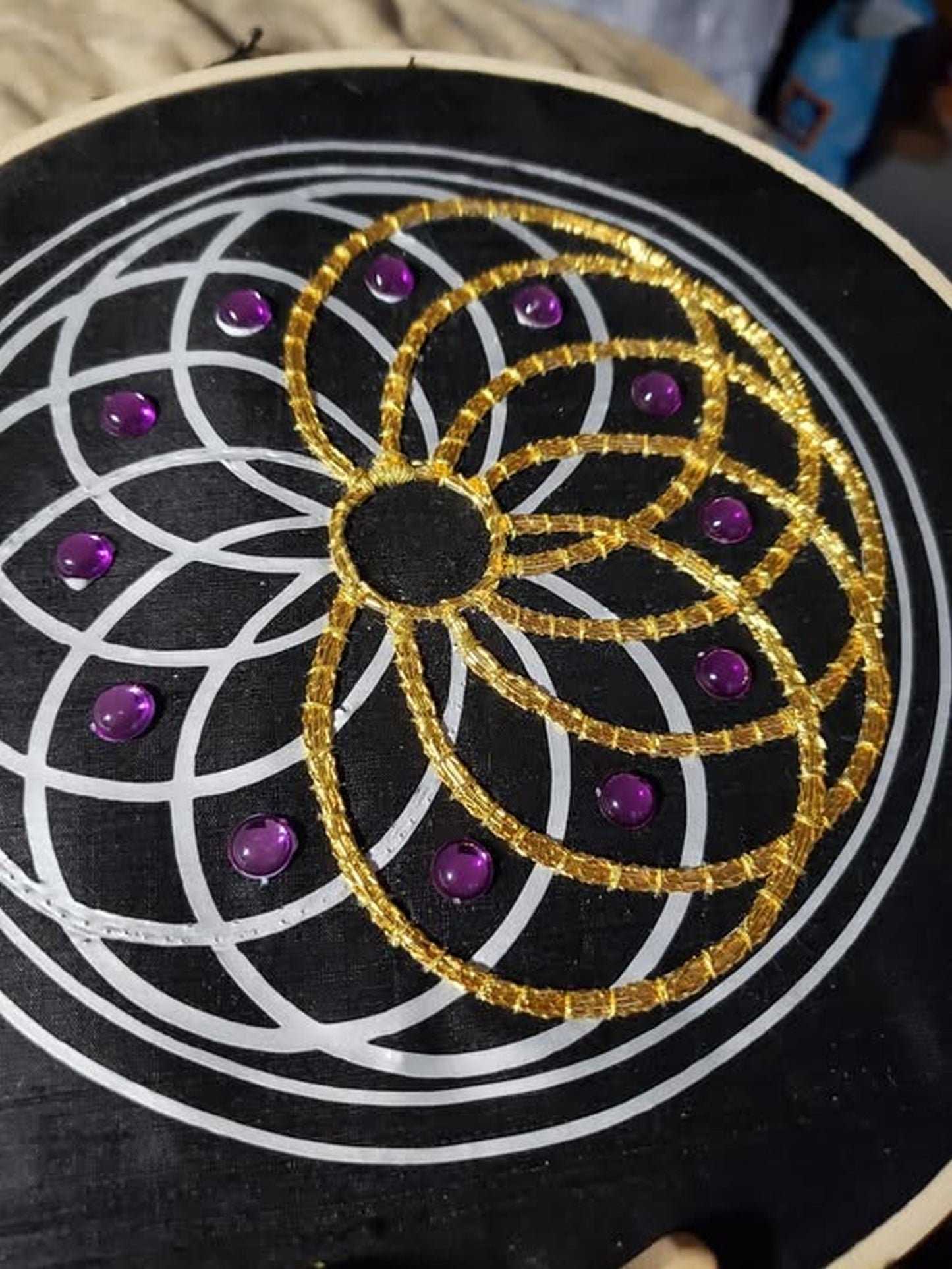 Gothic Rose Window Badge goldwork embroidery kit