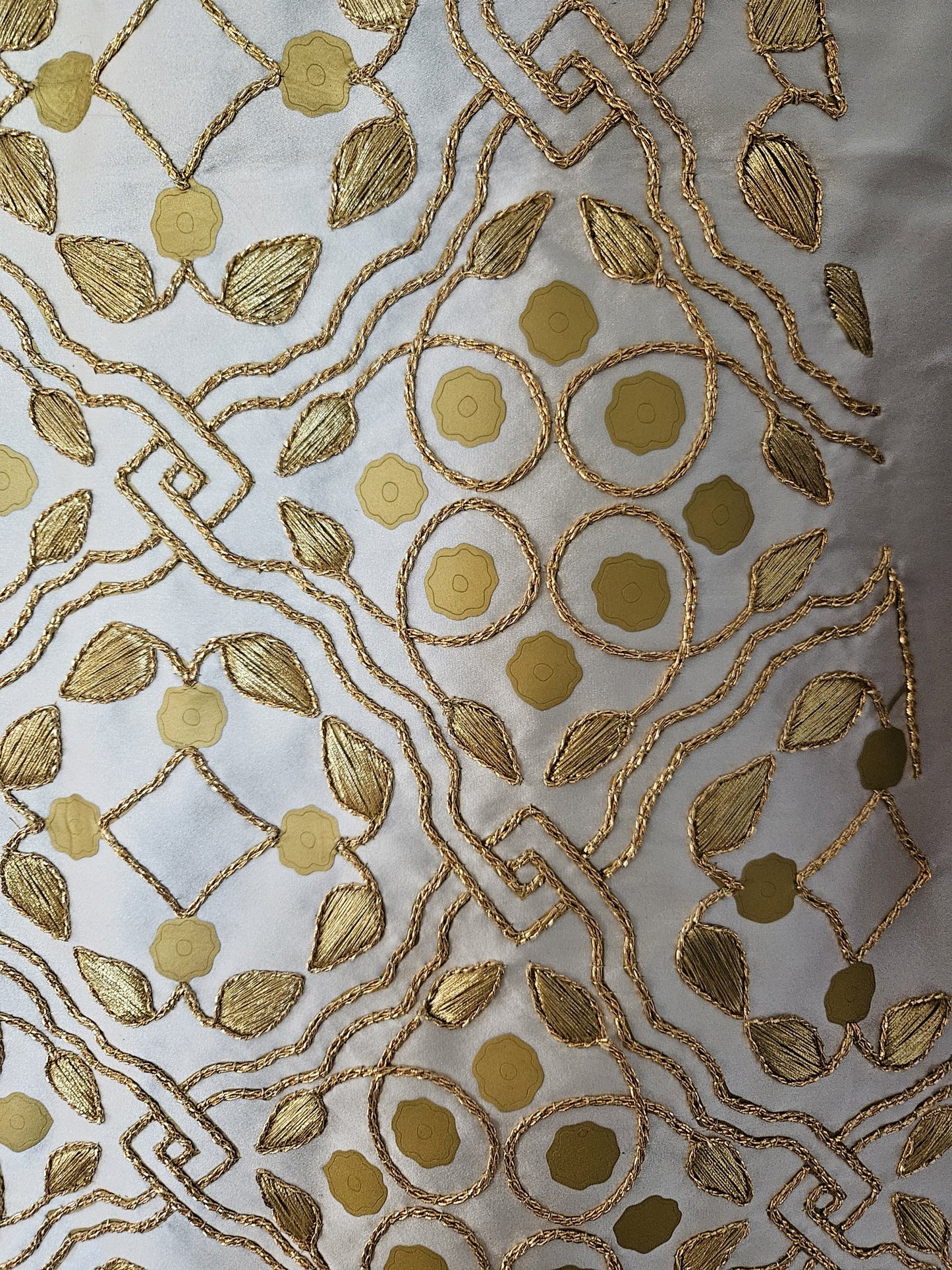 Queen Katherine Parr Underskirt – Ivory &amp; Gold Heavy Bridal Satin | Rare Double-Twist Goldwork | Collector’s Piece