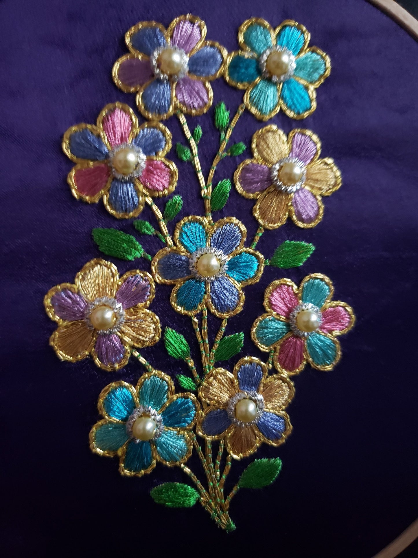 Flower Cluster goldwork embroidery kit