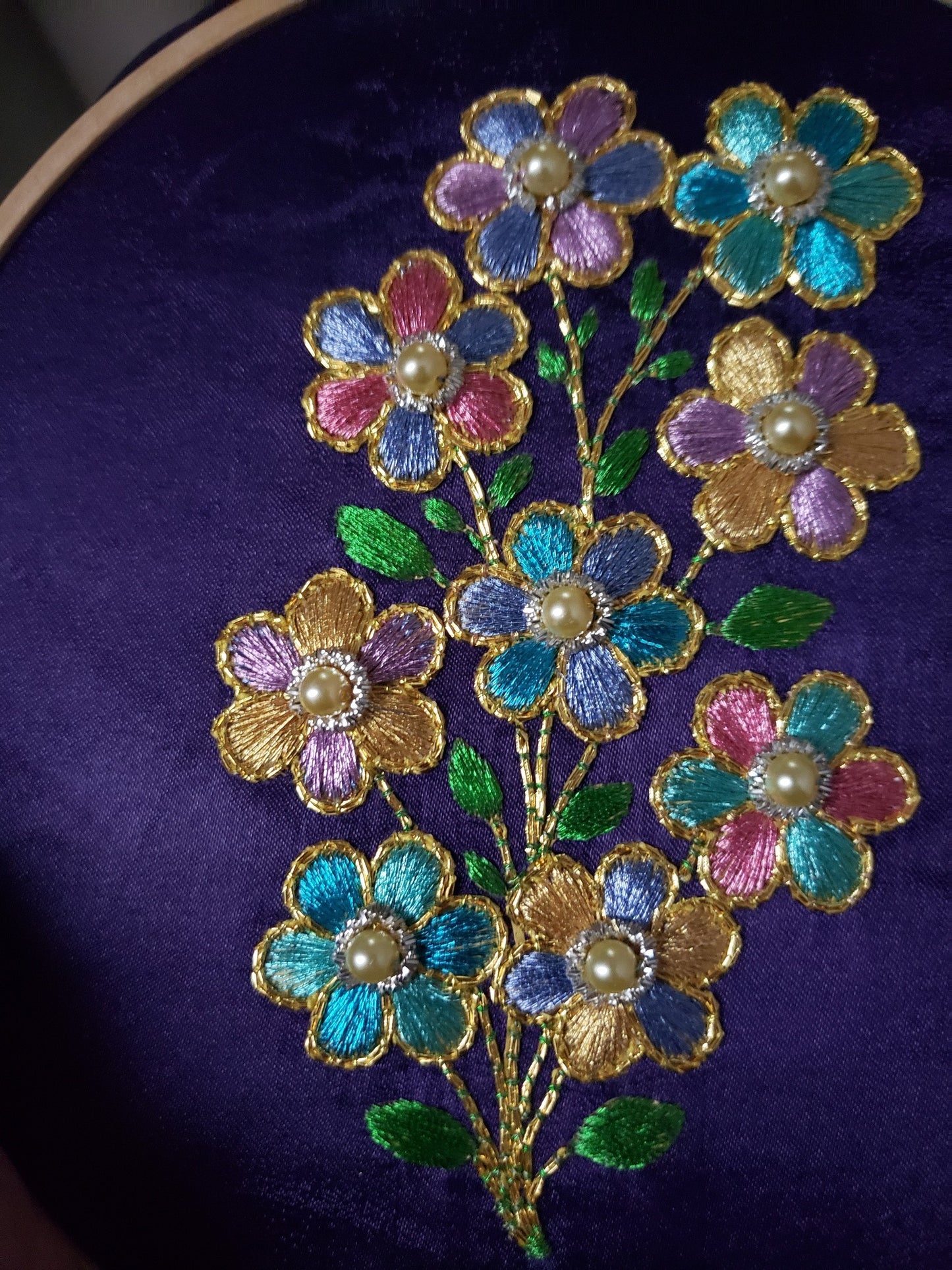 Flower Cluster goldwork embroidery kit