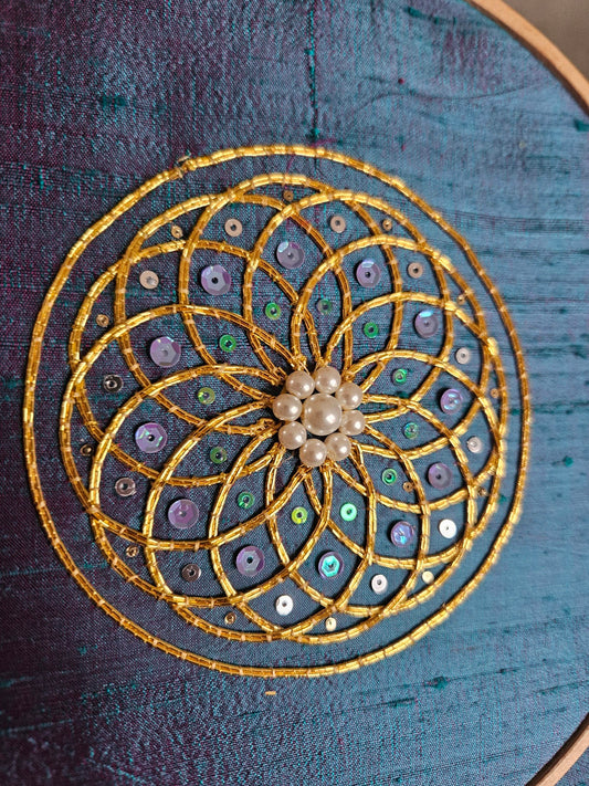 4 inch Gothic Rose Window mini embroidery kit