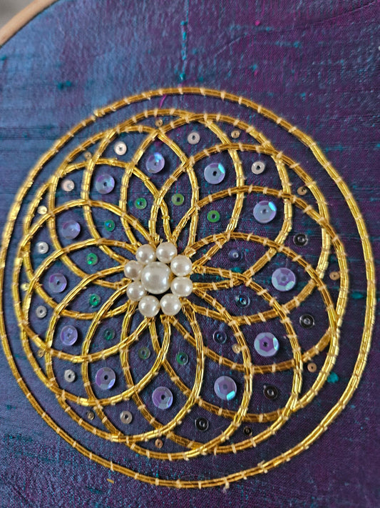 4 inch Gothic Rose Window mini embroidery kit