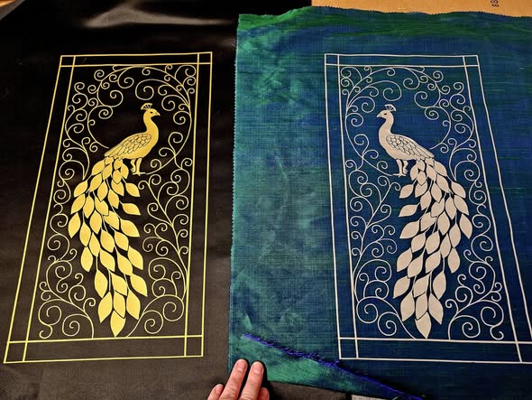 Peacock Embroidery Kit set of two