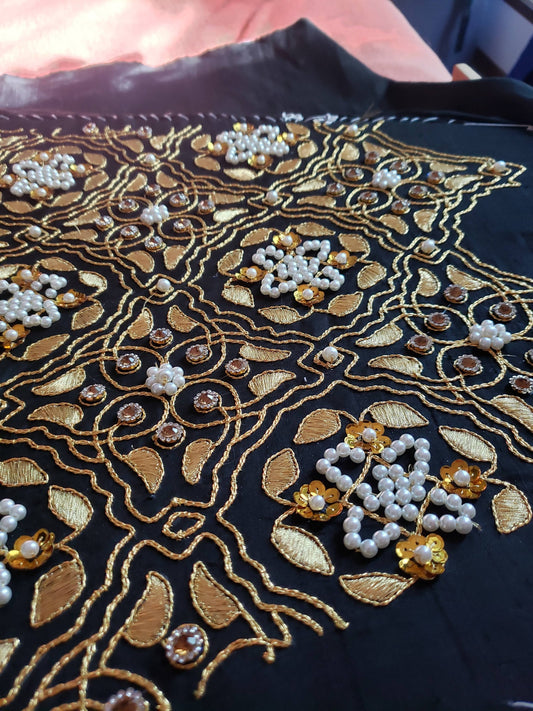 Black and Gold Queen Katherine Parr Underskirt Panel
