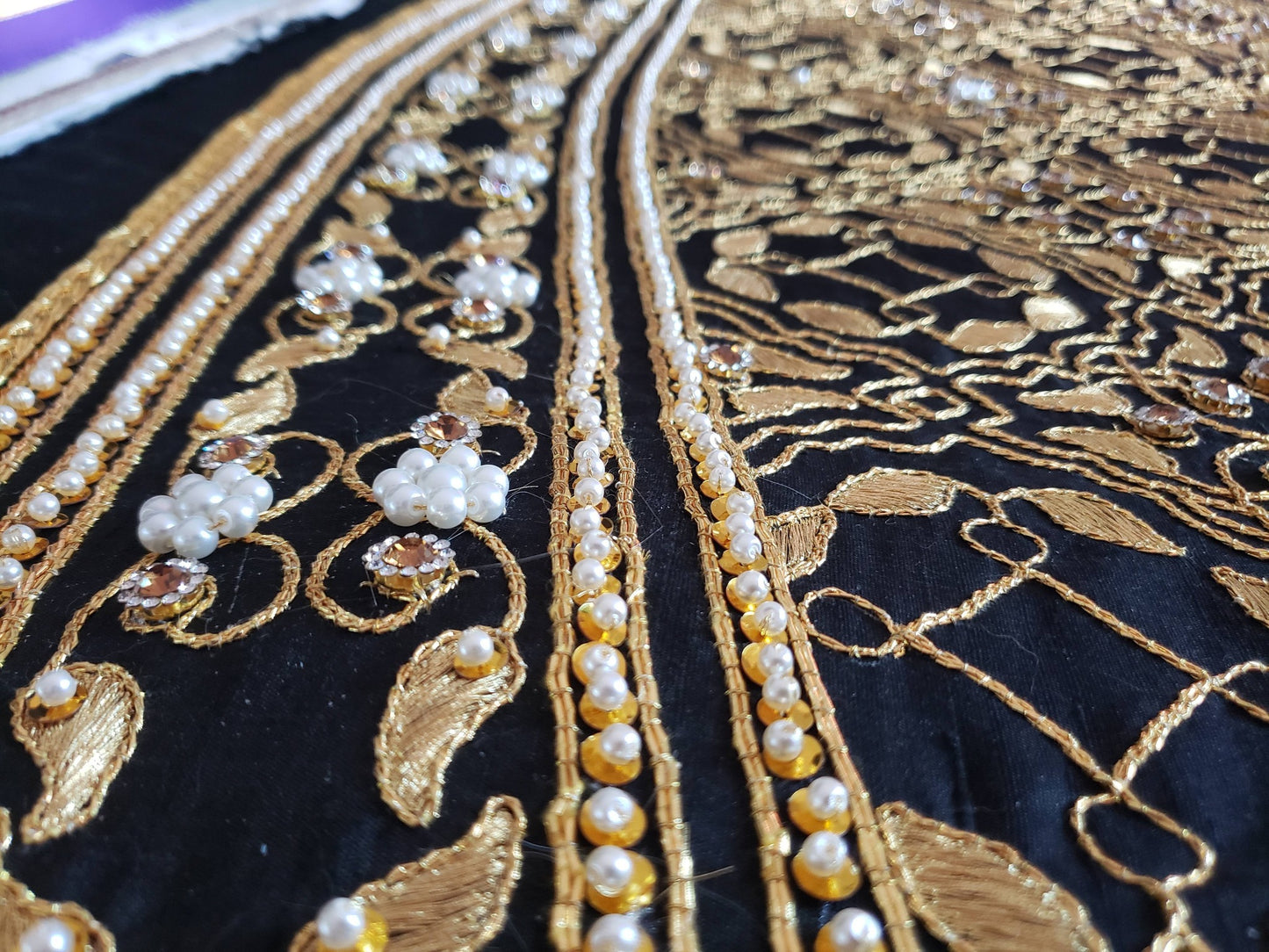 Black and Gold Queen Katherine Parr Underskirt Panel