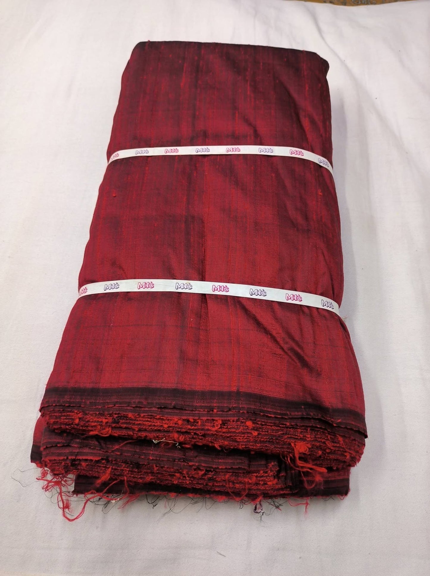 Crimson heavy dupioni silk