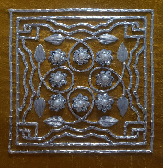 Flowers & Pearls Set of two Goldwork embroidery kits (black or green fabric)