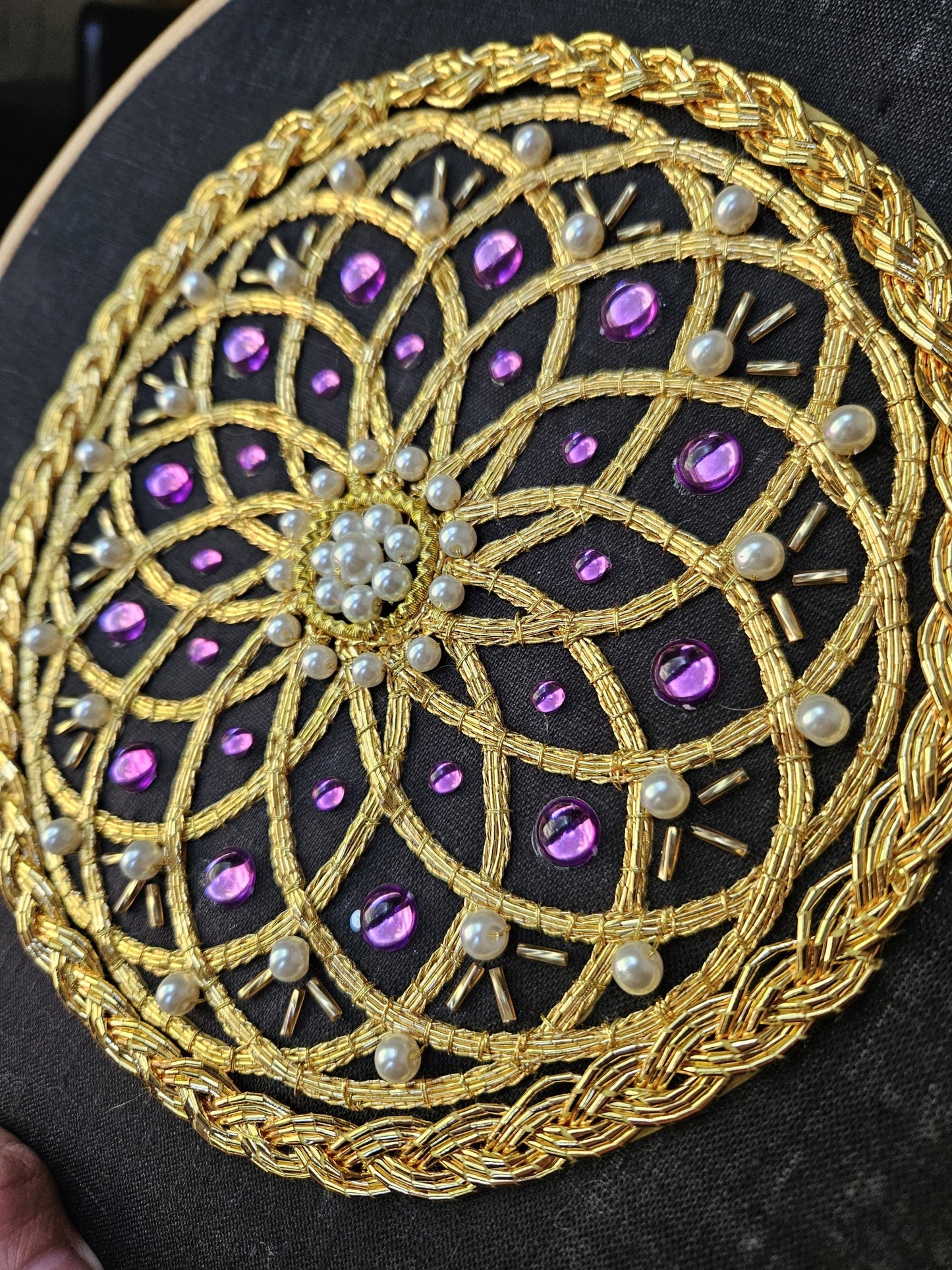 Gothic Rose Window Badge goldwork embroidery kit