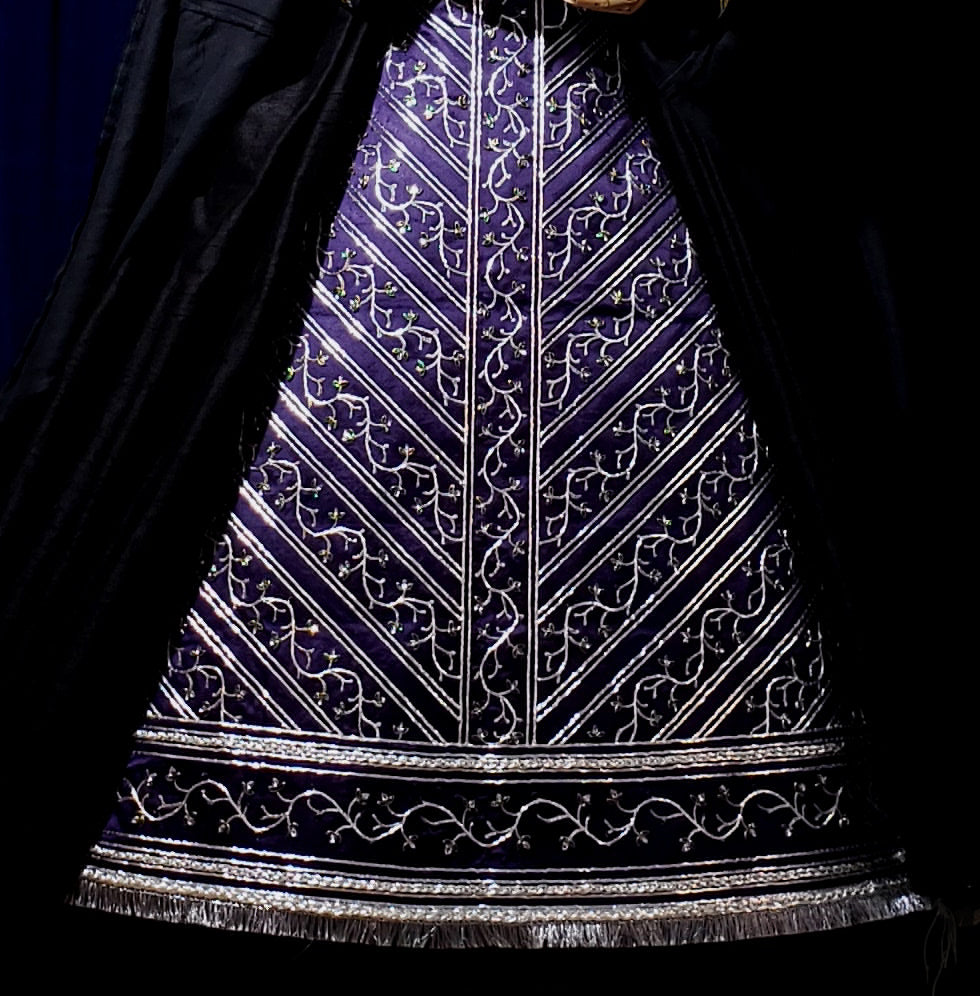 Vines Hand-Embroidered Silverwork Underskirt Panel