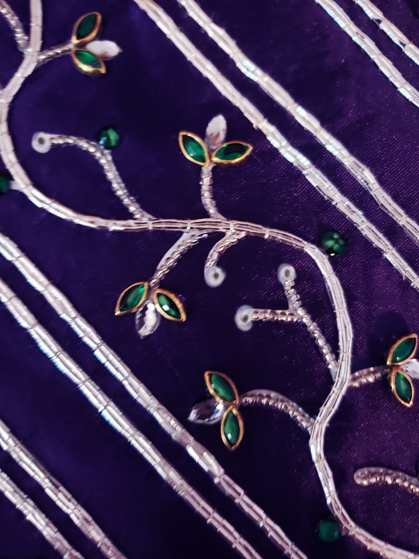 Vines Hand-Embroidered Silverwork Underskirt Panel