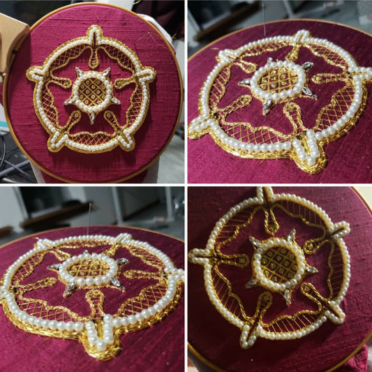 Tudor Rose #1 goldwork embroidery kit